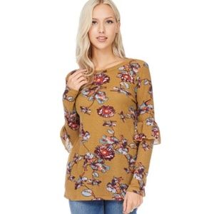 Ruffle Sleeve Floral Tunic